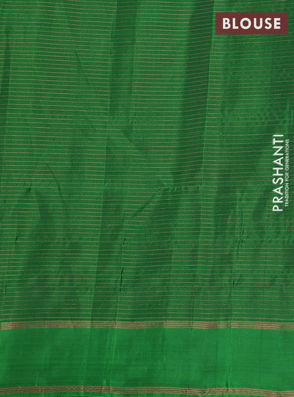 Kanchipuram soft silk saree magenta pink and light green with allover zari checked pattern and rettapet zari woven border