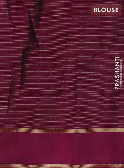 Kanchipuram soft silk saree coffee brown and magenta pink with allover zari checked pattern and rettapet zari woven border