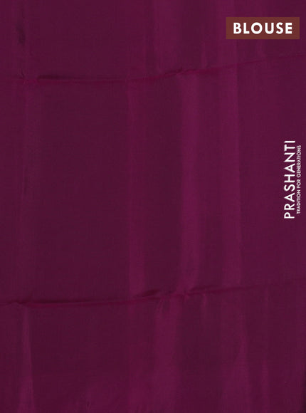 Kanchipuram soft silk saree grey and magenta pink with zari woven buttas and zari woven border