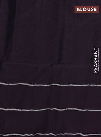 Kanchipuram soft silk saree lavender and deep wine with allover silver & gold zari weaves and long zari woven border