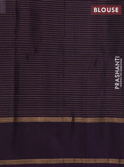 Kanchipuram soft silk saree rust and deep violet with allover zari checked pattern and rettapet zari woven border