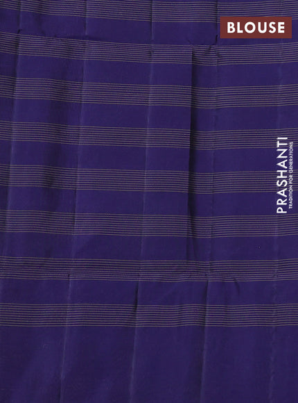 Kanchipuram soft silk saree pastel green and blue with allover checked pattern & zari buttas and zari woven border