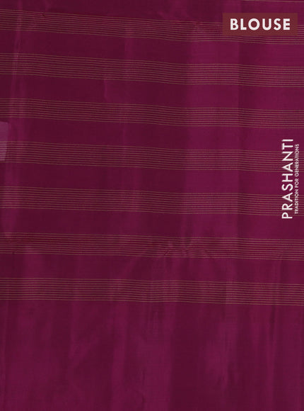 Kanchipuram soft silk saree green and magenta pink with allover checked pattern & zari buttas and zari woven border