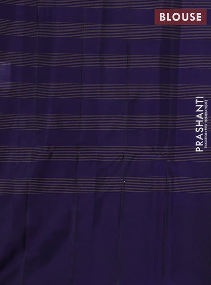 Kanchipuram soft silk saree mauve pink and blue with allover checked pattern & zari buttas and zari woven border