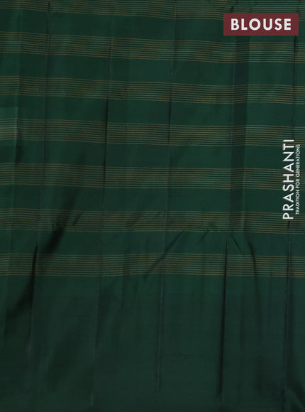 Kanchipuram soft silk saree magenta pink and green with allover checked pattern & zari buttas and zari woven border