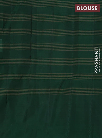 Kanchipuram soft silk saree violet and green with allover zari checked pattern and zari woven border