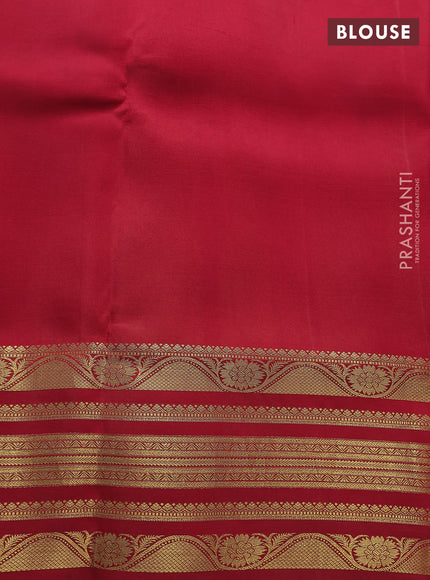 Pure kanchipuram pen kalamkari saree cs blue and maroon with allover penkalamkari prints and zari woven border