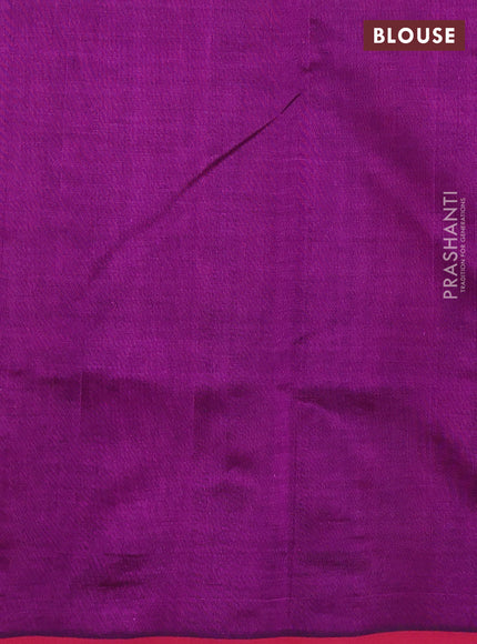 Silk cotton saree purple and pink with zari woven buttas and temple design zari woven border