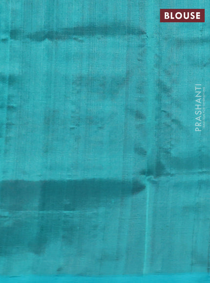 Silk cotton saree maroon and teal blue with zari woven buttas and zari woven butta border