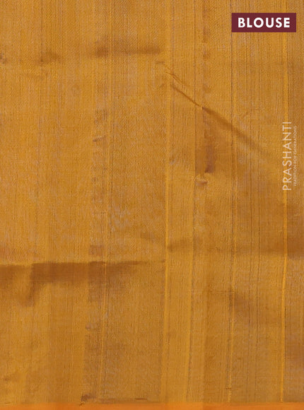 Silk cotton saree cs blue and mustard yellow with zari woven buttas and zari woven butta border