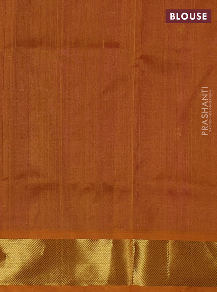 Silk cotton saree pink and mustard yellow with zari woven buttas and zari woven border
