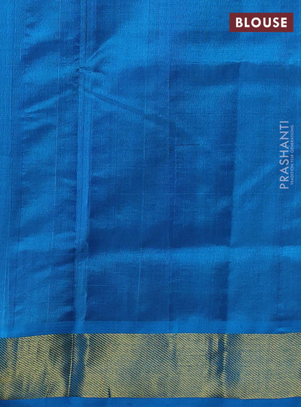 Silk cotton saree blue and cs blue with zari woven buttas and zari woven border