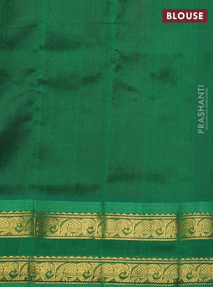 Silk cotton saree pink and green with zari woven paisley buttas and zari woven border