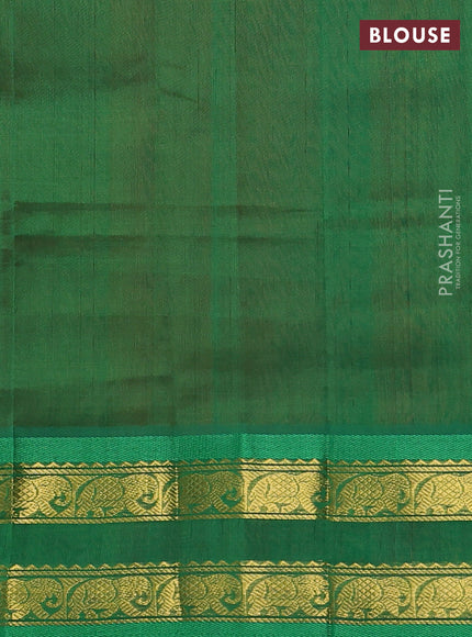 Silk cotton saree mango yellow and green with zari woven paisley buttas and zari woven border