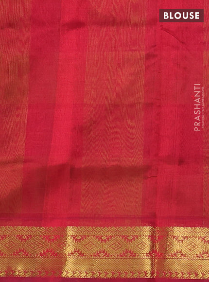 Silk cotton saree light green and maroon with allover paalum pazhamum checks & zari buttas and zari woven border