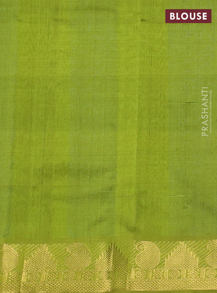 Silk cotton saree cs blue and light green with allover paalum pazhamum checks & zari buttas and zari woven border