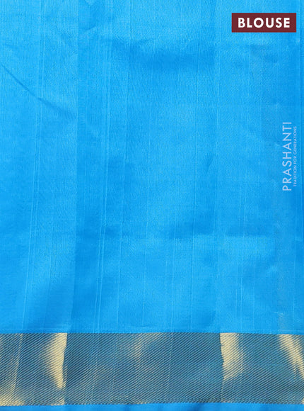 Silk cotton saree lime yellow and cs blue with allover paalum pazhamum checks & zari buttas and zari woven border