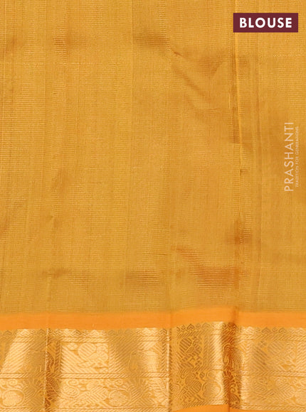 Silk Cotton saree maroon and mustard yellow with allover vairaosi pattern & zari buttas and zari woven border