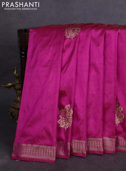 Pure banarasi silk saree pink with zari woven buttas and zari woven border