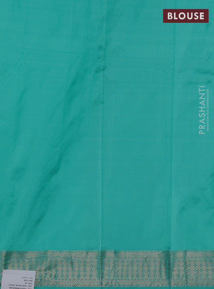 Pure banarasi silk saree teal blue with zari woven buttas and zari woven border