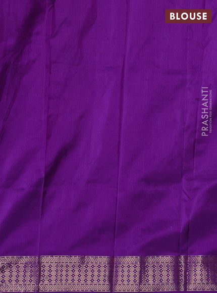 Pure banarasi silk saree violet with zari woven buttas and zari woven border