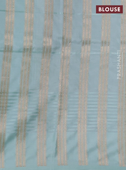 Pure banarasi silk saree pastel shade with zari woven buttas and satin border