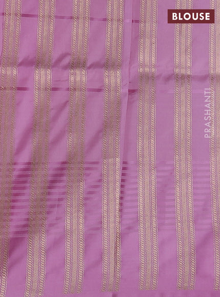 Pure banarasi silk saree light pink with zari woven buttas and satin border