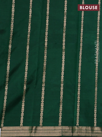 Pure banarasi silk saree green with zari woven buttas and zari woven border