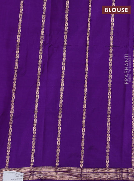 Pure banarasi silk saree purple with allover zari weaves and zari woven border