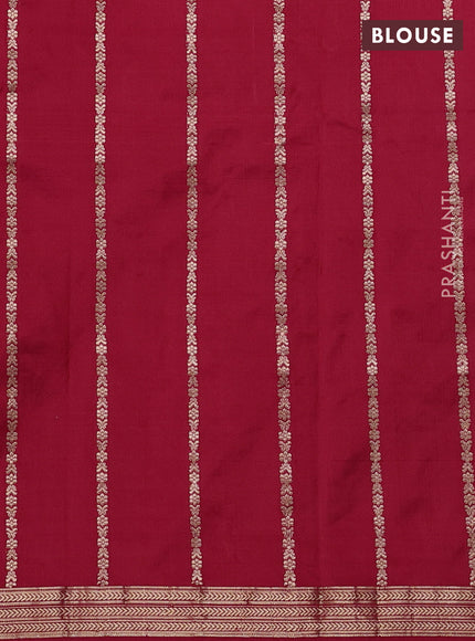 Pure banarasi silk saree red with allover zari weaves and zari woven border