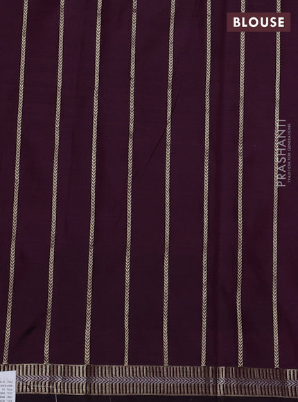 Pure banarasi silk saree wine shade with zari woven buttas and zari woven border