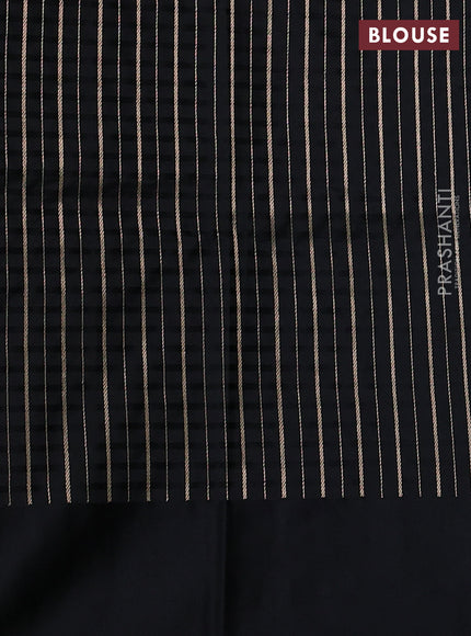 Pure banarasi silk saree black with zari woven buttas and zari woven butta border