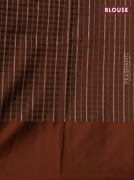 Pure banarasi silk saree rust with zari woven buttas and zari woven butta border