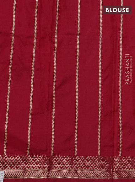 Pure banarasi silk saree red with zari woven buttas and zari woven border