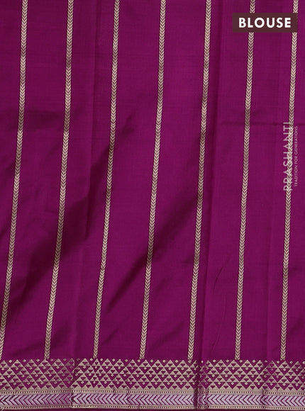 Pure banarasi silk saree magenta pink with zari woven buttas and zari woven border