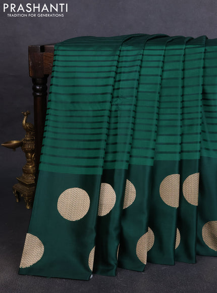 Pure banarasi silk saree green with zari woven buttas and zari woven butta border