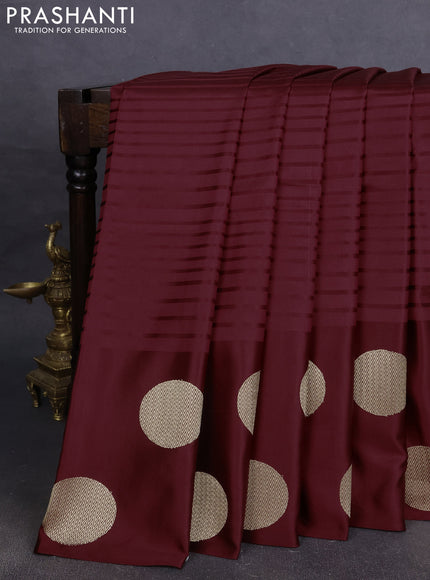 Pure banarasi silk saree maroon with zari woven buttas and zari woven butta border
