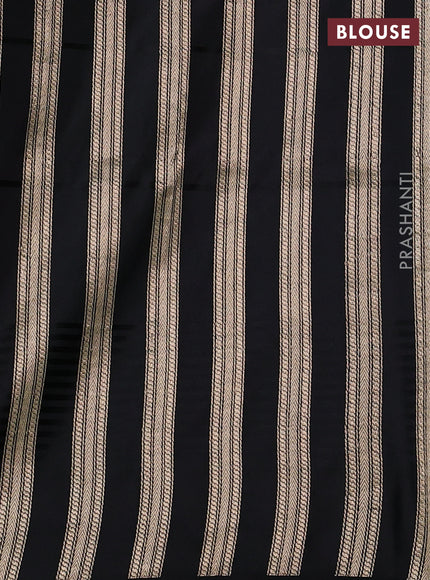 Pure banarasi silk saree black with zari woven buttas and satin border