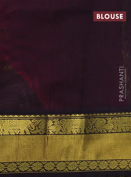Kuppadam silk cotton saree pink and deep coffee brown with annam zari woven buttas and zari woven border