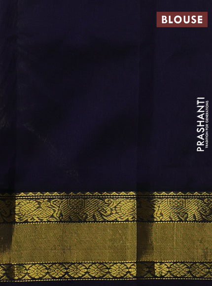 Kuppadam silk cotton saree lime green and navy blue with annam zari woven buttas and zari woven border