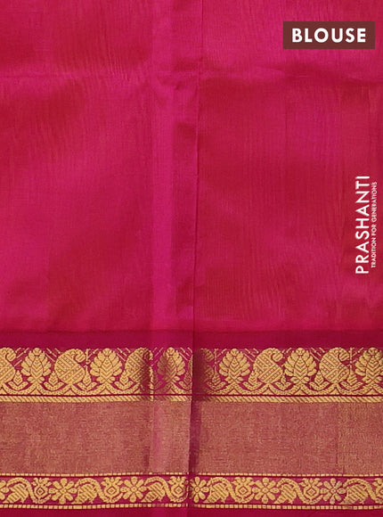 Kuppadam silk cotton saree orange and pink with paisley zari woven buttas and zari woven border