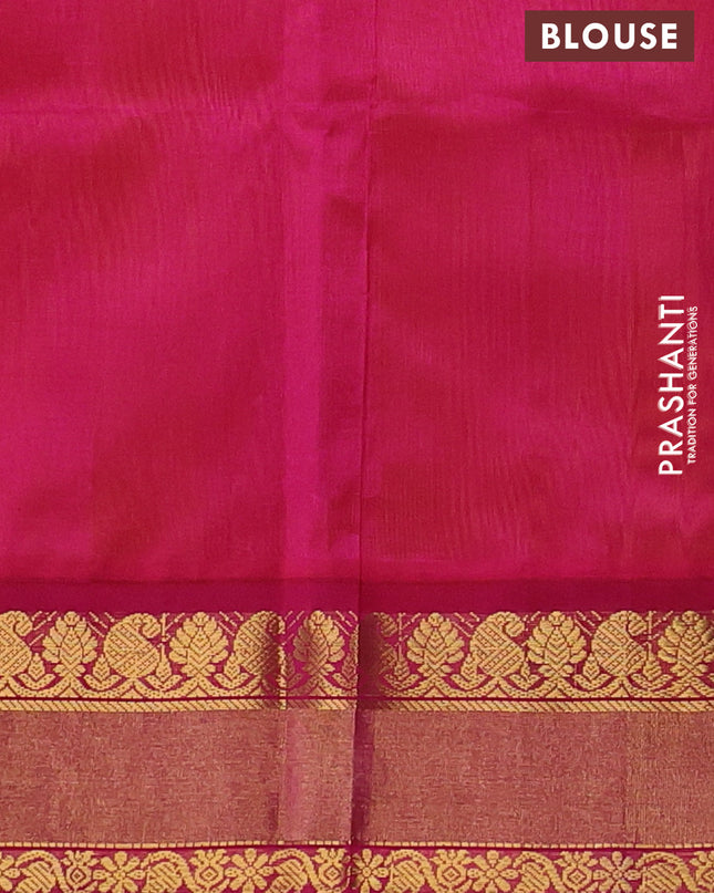 Kuppadam silk cotton saree orange and pink with paisley zari woven buttas and zari woven border