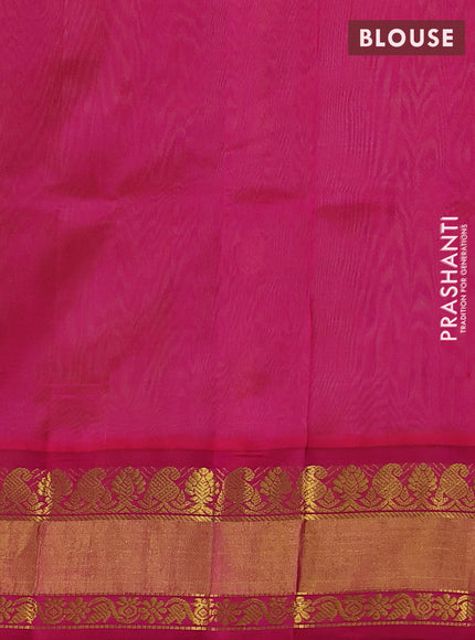 Kuppadam silk cotton saree lime green and pink with paisley zari woven buttas and zari woven border