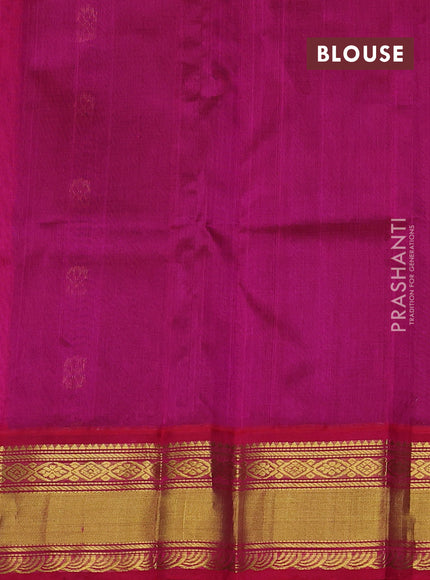 Kuppadam silk cotton saree navy blue and pink with zari woven buttas and zari woven border