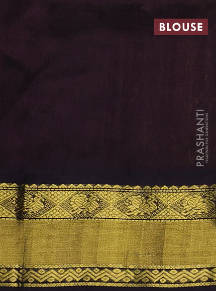 Kuppadam silk cotton saree yellow and coffee brown with annam zari woven buttas and zari woven border