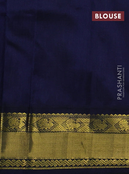 Kuppadam silk cotton saree sandal and navy blue with annam zari woven buttas and zari woven border