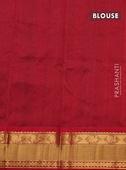 Kuppadam silk cotton saree green and red with annam zari woven buttas and zari woven border