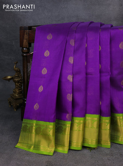 Kuppadam silk cotton saree violet and light green with annam zari woven buttas and zari woven border