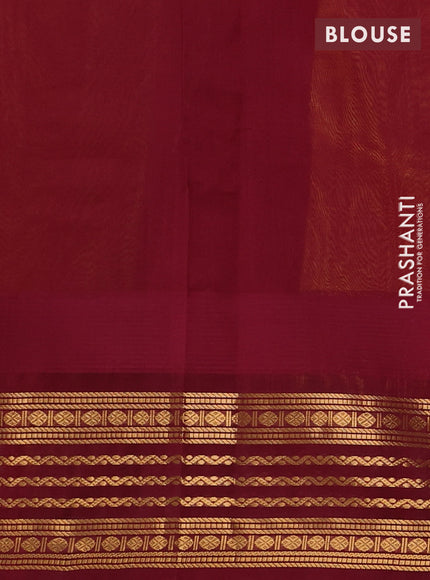 Kuppadam silk cotton saree yellow and maroon with zari woven buttas and temple design zari woven border