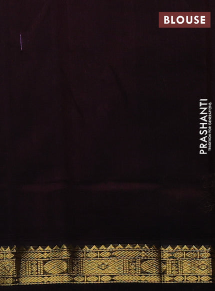 Kuppadam silk cotton saree sandal and coffee brown with allover thread woven checked pattern and rettapet zari woven border
